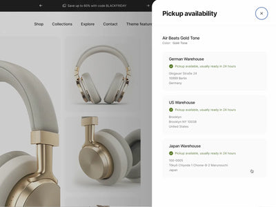 Pickup availability